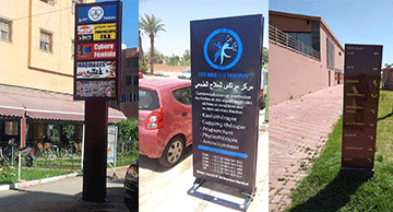 Totem publicitaire à marrakech